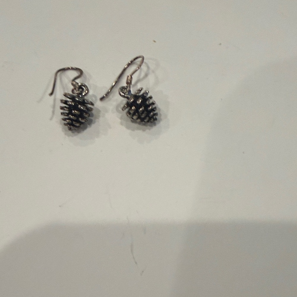 Elegant Silver Pinecone Earrings